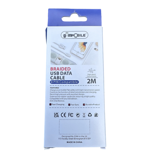 GSM Mobile Braided USB Data Cable (8-PIN) - Image 2